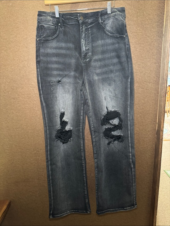 Risen Jeans Other - Men's Straight Fit Distressed Black-Grey Jeans